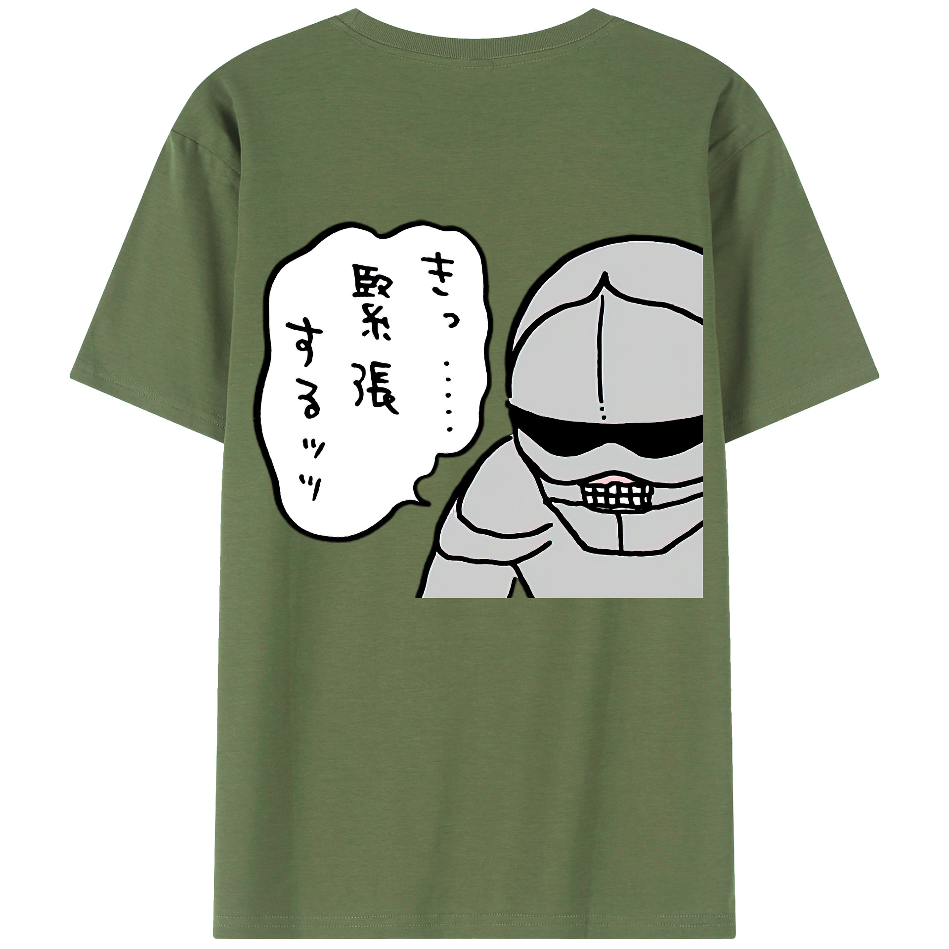 （画像用） ちいかわ 労働の鎧さん Chii-kawa Mr. Armor of Labor 綿100％ メンズ半袖Tシャツ（バックプリント） 通気性